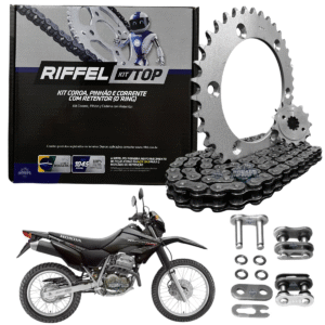 KIT XR 250 TORNADO (01-08) 38Z X 13Z C/ CORRENTE REMANCHADA O'RING 520HO X 104L - TOP (1045)