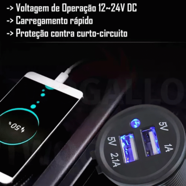 TOMADA VEICULAR 2 USB - BIVOLT - ASX - Imagem 4