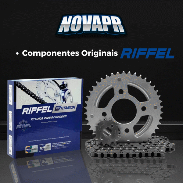 KIT CG 125 [CARGO/FAN] (09-13) 43Z X 14Z C/CORRENTE 428H X 116L C/ANEL - TITANIUM - 1045 - Image 5