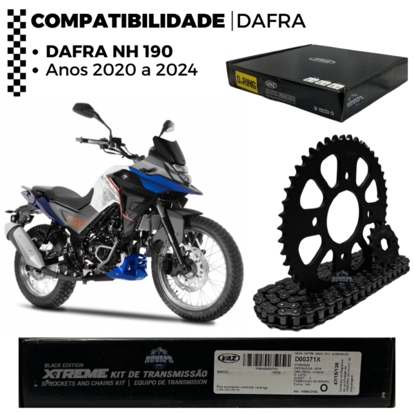KIT DE RELACAO TRANSMISSAO COMPLETO XTREME D00371X NH 190 DAFRA - Image 3