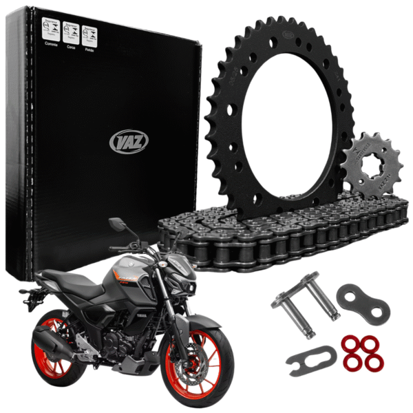 KIT DE RELACAO TRANSMISSAO COMPLETO XTREME Y04611X FZ15 ABS 2023 Em Diante
