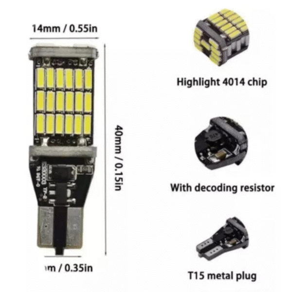 Lâmpada T15 45 Leds SMD Canbus - ASX - Image 3