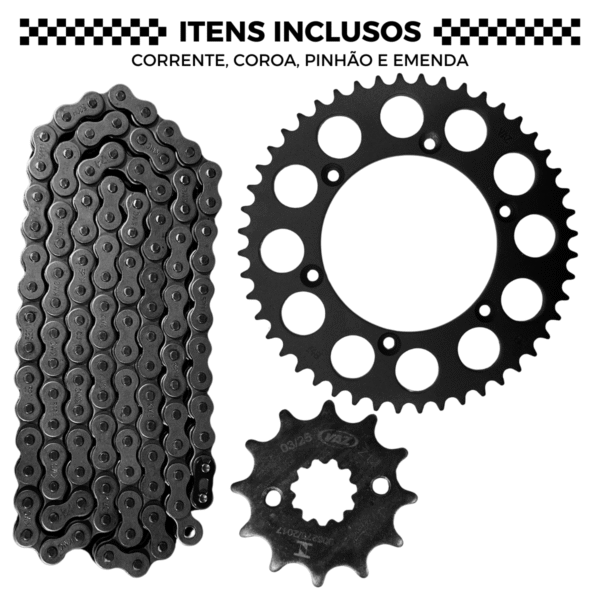 KIT DE RELAÇÃO TRANSMISSAO COMPLETO XTREME H03119X XR 250 TORNADO 48/12 - Image 5