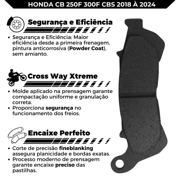 Kit Pastilhas de Freio Honda CB 250F Twister 2016 a 2023 PM0112K + PM0115S - Image 2