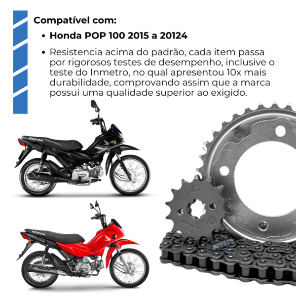 KIT TRANSMISSAO DAROM POP 110 I 15/ - Imagem 5