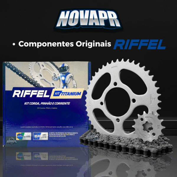 KIT YBR 125 [FACTOR] (00-16) 45Z X 14Z C/CORRENTE 428H X 118L - TITANIUM - 1045 - Image 6