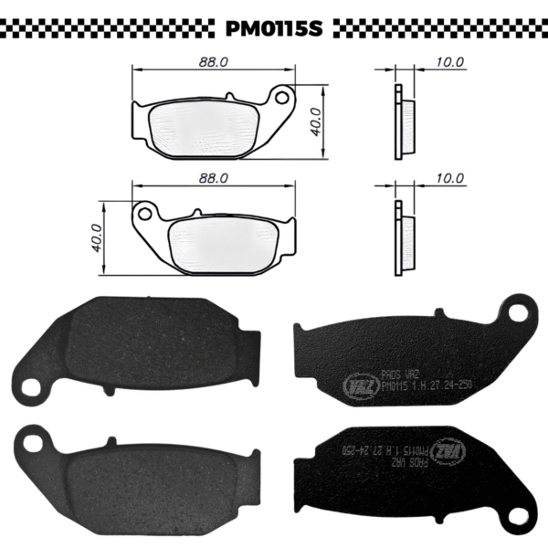 Kit Pastilhas de Freio Honda CB 250F Twister 2016 a 2023 PM0112K + PM0115S - Image 5