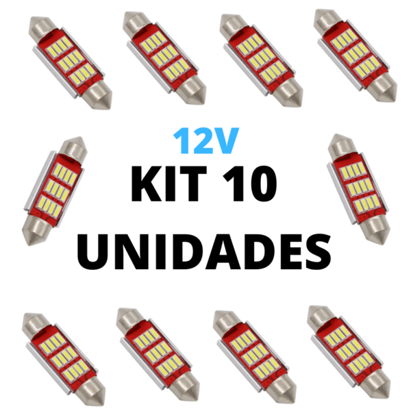 Torpedo led 39mm 12 smd 4014 branco 12V CAMBUS (10 Unidades)