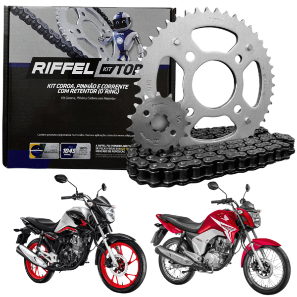 KIT CG 160 [TITAN/FAN/START/CARGO] (16-24) / CG 150 [START/CARGO/TITAN/FAN] (04-16) 44Z (C/ ANEL) X 15Z C/ CORRENTE O-RI - Image 2