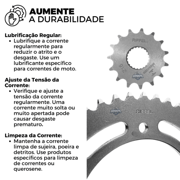 KIT YS 250 FAZER (18-24) / FZ 250 (18-21) 46Z X 15Z C/ CORRENTE O'RING 428HO X 136L - TOP (1045) - Image 4