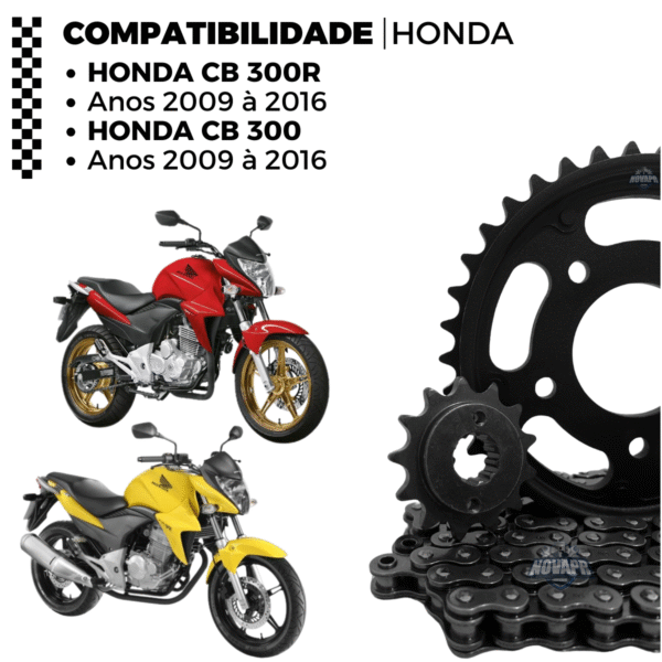KIT DE RELACAO TRANSMISSAO COMPLETO XTREME H03971X CB300 300R - Image 2