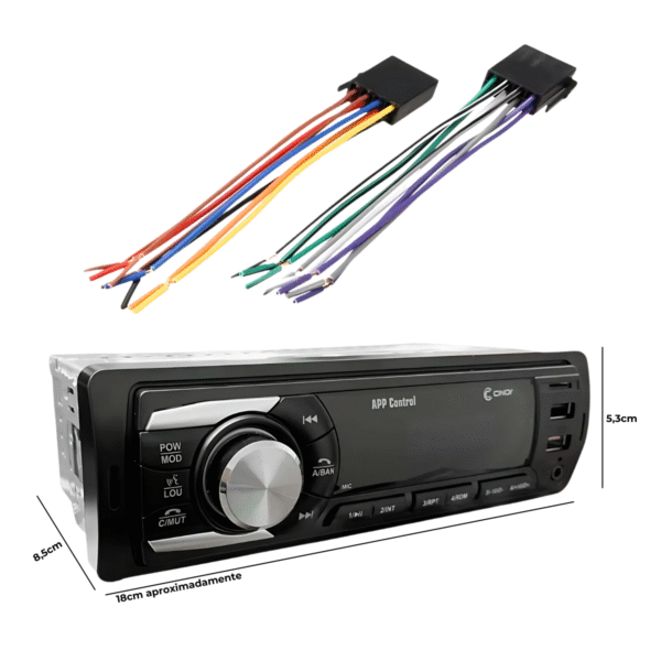 RADIO USB/SD/MP3/FM/BT/4X45W COM COMANDO DE VOZ 15/CX - Image 2