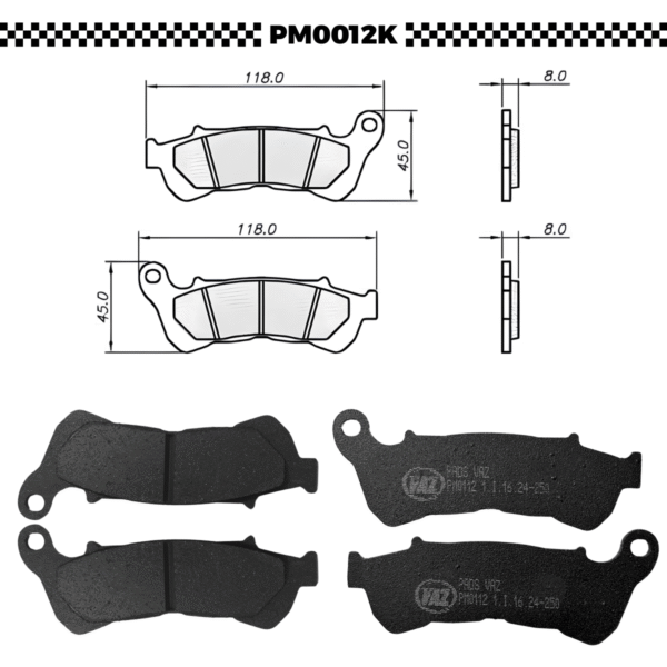 Kit Pastilhas de Freio Honda CB 250F Twister 2016 a 2023 PM0112K + PM0115S - Image 4