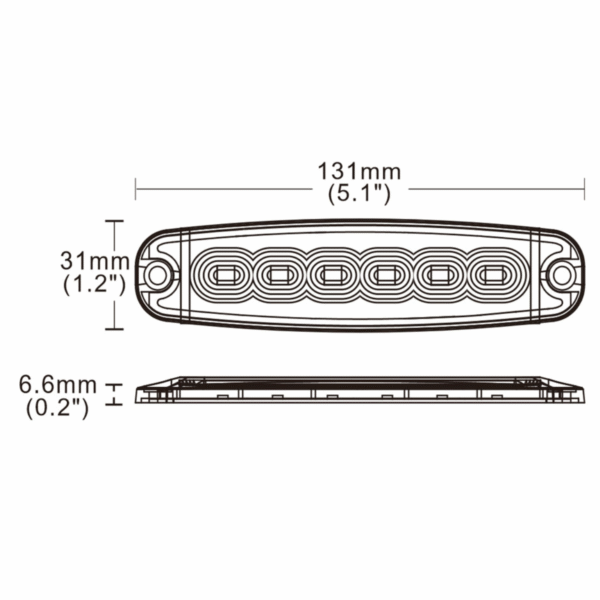 Mini Strobo Slim 13 cm - 12-24v - Ambar - YL - Imagem 4