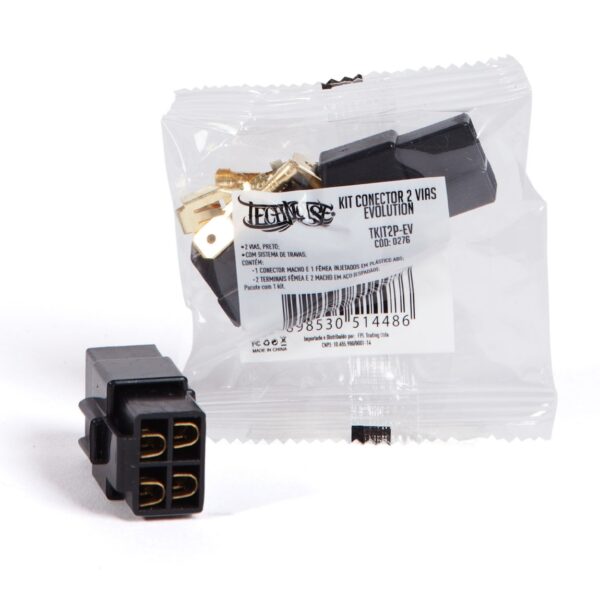 Kit 10 Par Terminal Conector 2vias Technoise Com Trava Preto