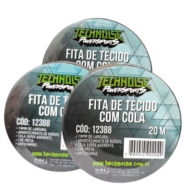 FITA DE TECIDO - TECHOISE - COM COLA - EV SERIES - 20M (PACOTE COM 1 PECA) - Imagem 3