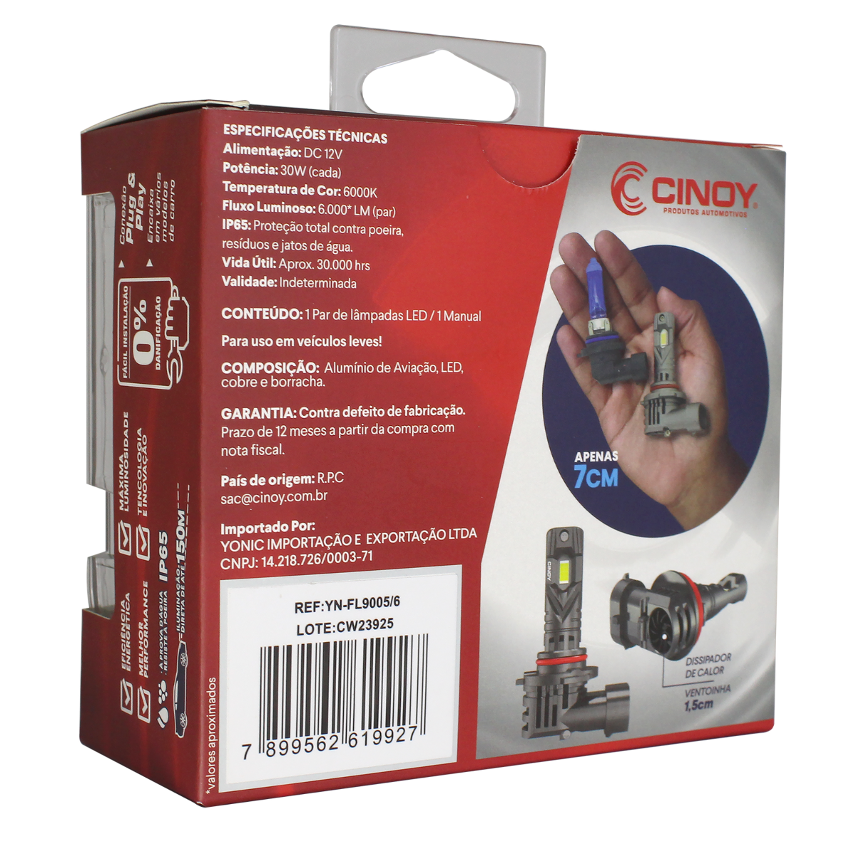 LAMPADA LED STAR 1:1 9005=9006 - CINOY - Imagem 2