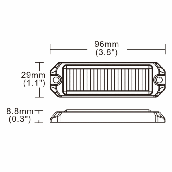 Mini Strobo 9,6 cm - 12-24v - Ambar - YL - Imagem 3