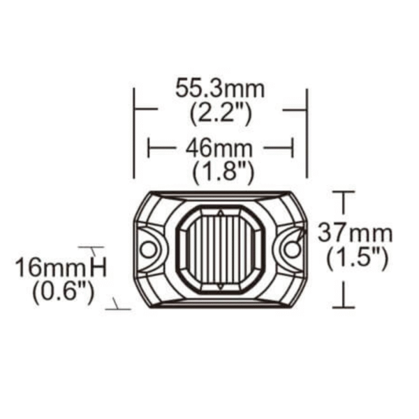 Mini Strobo Slim Redondo 5 cm - 12-24v - Ambar - YL - Imagem 5