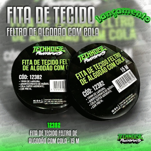 FITA DE TECIDO FELTRO DE ALGODAO - TECHNOISE - COM COLA - DY SERIES - 15M (PACOTE COM 1 PECA) - Imagem 3
