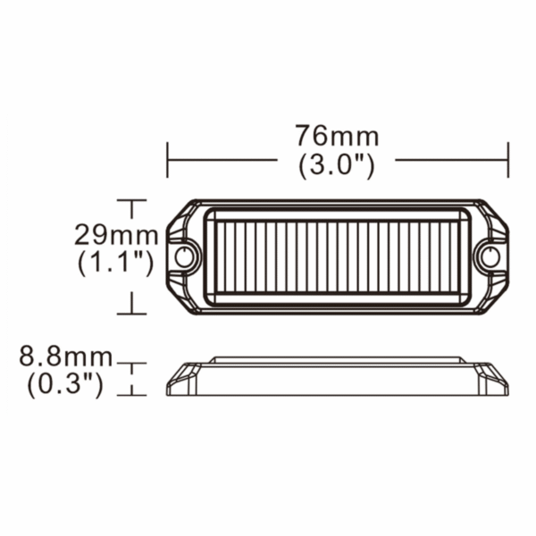 Mini Strobo 7,5 cm - 12-24v - Ambar - YL - Imagem 3